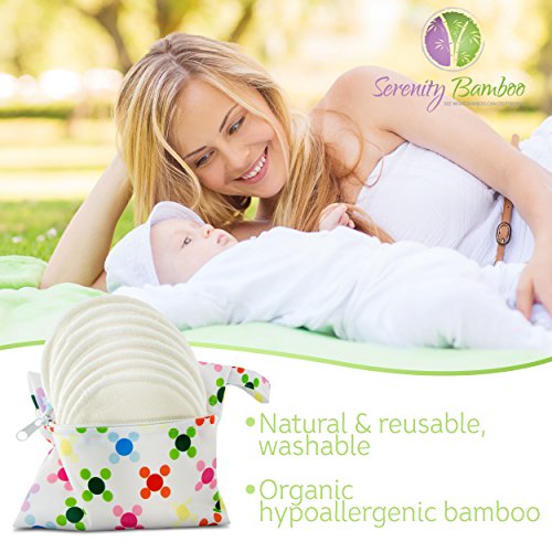 Waschbare Bio-Bambus-Stilleinlagen, 8er-Packung Farben (4 Paar) mit Waschbeutel – Natürlich und wiederverwendbar, extrem weich und super saugfähig: die ultimativ-luxuriöse Stilleinlage – von Serenity Bamboo - 5