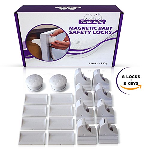 Magnetic Baby Safety Locks for Cabinets & Drawers - Baby Proof & Easy Install - No Screws or Drilling - 8+2 Set