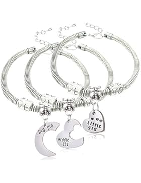 Armbänder, 3er-Set, Big Sis Middle Sis Little Sis, für Schwestern
