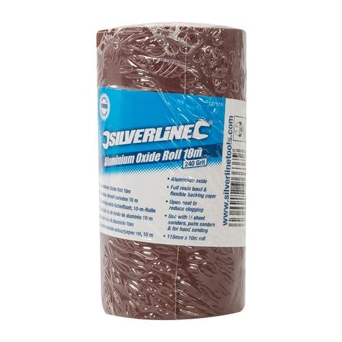 Silverline 127519 Korund-Schleifblatt, 10-m-Rolle 10 m, 240er-Körnung