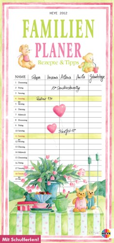 Familienplaner mit Rezepten und Tipps 2012: Mit Schulferien. 5 Spalten