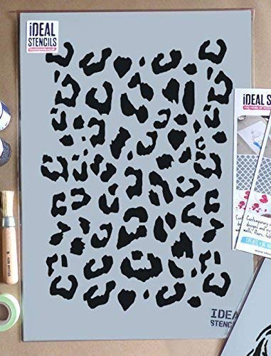 Léopard De Sport Impression Pochoir Motif Léopard pochoir Peinture Murs Tissu & Meubles Réutilisable Ideal Stencils Ltd - semi transparent pochoir, M/25X35CM/see images