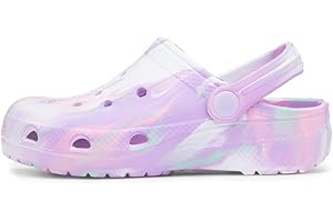 Shoe Zone - Whitby Girls White Multi Marble EVA Clog