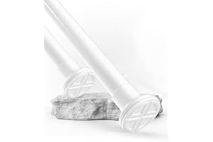 HOFACTORY MEISENGERG Bastone Tende a Pressione Estensibile 260-310 cm - Asta Telescopica per Tenda da Doccia, Montaggio Senza Foratura, Adatta per Bagni, Armadi e Cucine - Bianco, Diametro 32mm, Acciaio Inox