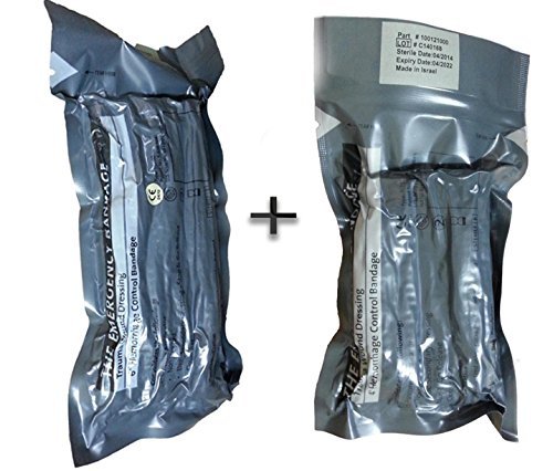 4' + 6' Israeli Emergency Bandage with Pressure Bar bar (2 Bandages)