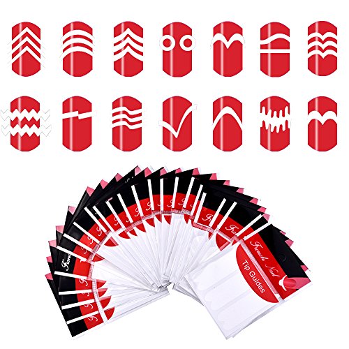 eBoot Nagelkunst Zubehör Sticker Nagel Tip Guides Aufkleber Set mit Verschiedene Formen, 24 Stück - 2