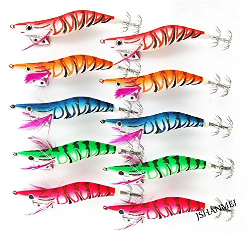 Señuelos con anzuelo para pesca, de la marca Jshanmei, con forma de langostino, 3.0#-10pcs