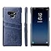 Produktbild Big-Mountain Case Cover Für Samsung Galaxy Note 9, Leder Fall Abdeckung Mit Kartenschlitz, Luxus-Echtes Leder-Etui Slim Card Slot Back Phone Hülle Abdeckung (Blau)