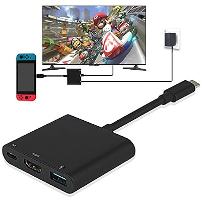 Y Team Nintendo Switch Adaptateur HDMI USB Type C vers 4K 1080 HDMI Convertisseur Cȃble pour Nintendo Switch / Macbook Pro / Samsung Galaxy S8