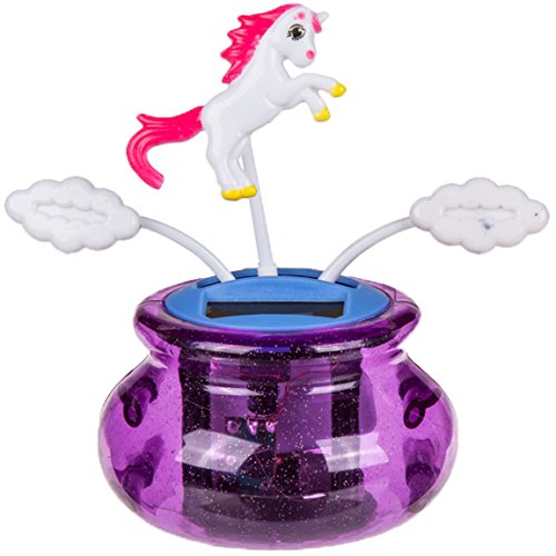 Bada Bing Solar Wackel Figur Einhorn auf Wolke Unicorn Lila pink Mädchentraum Trend