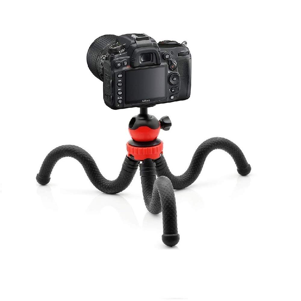 Yantralay 360° Rotatable Ball Head Flexible Gorillapod Tripod - Lightweight & Portable Tripod for DSLR, Action Camera & Smartphones with Mobile Attachment - Black