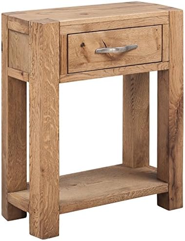 Distressed Oak 1 Drawer Telephone Table | Solid Wooden Side End Console Table