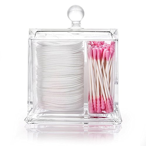 Boxalls Klar Acrylic Makeup Cotton Organizer Wattestäbchen Aufbewahrungskiste Jewelry Schmuck Box Baumwoll Organisator - 4