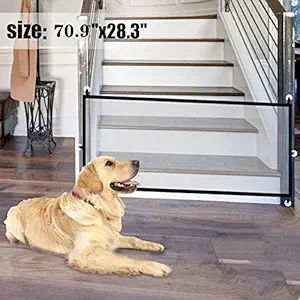 Magic Gate, Portable Folding Magic Gate for Dogs Pet Safety Gate, 70.9