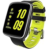 Smart Watch,Gfordt Waterproof IP68 Bluetooth Smart Watch for Android and IOS, Straps Replaceable, Monitor Heart Rate and Steps Sensor, Bracelet Wristband Devices with Phone/Remote/Health Function for Ladies/Mens (green)