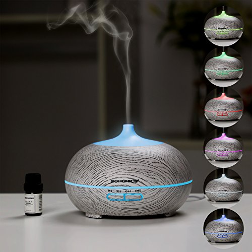 Songmics Aroma Diffuser Luftbefeuchter Aromatherapie Duftlampe Ultraschall 300 ml mit LED 7 Farben Abschaltautomatik Farbewechsel leiser Betrieb für Yoga Spa Salon Schlafzimmer Wohnzimmer Babies Kinderzimmer Büro etc. FAD03X - 4