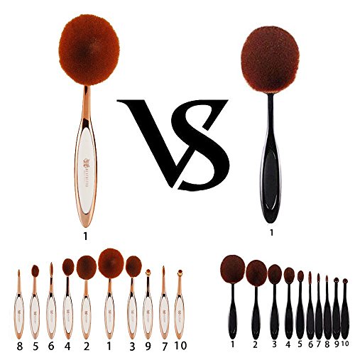 Neverland Beauty 10x Foundation Pinsel Puderpinsel Kosmetik Brush Grundierung Make Up Zahnburste Rose Gold - 5