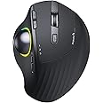 ProtoArc EM01 RGB Bluetooth Multi Device Trackball Mouse,2.4 GHz Bluetooth,Easy Thumb Control,Precision & Smooth Tracking,Adjustable DPI,Ergonomic Design,for Windows/PC/Mac,Rechargeable Battery-Black