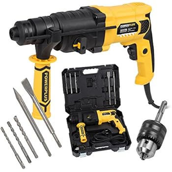 powerplus SDS Pneumatischer Bohrhammer Meißelhammer Bohrmaschine SDS-Bohrer   Meißel   Koffer ...