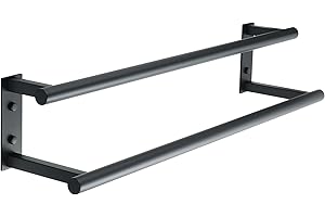 Mooche Black Towel Rail Wall Mounted,Bathroom Towel Holder Double Towel Rack for Bathroom,SUS304 Stainless Steel 600MM Towel Shelf Double Towel Bars for Hotel,Kitchen,Drawing Room,Toilet