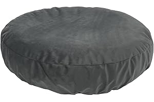 EechicSpace Elastic Round Dog Bed Replacement Cover Washable Easy Clean Not Waterproof 42 Inch Grey Velvet