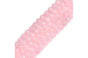 GEM-INSIDE CREATE YOUR OWN FASHION GEM-Inside Natural 6mm Rose Quartz Round Gemstone Semi Precious Loose Beads for Jewellery Making 15''