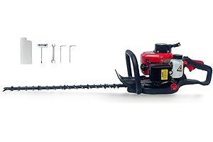 TANIASHOP Tagliasiepi a scoppio 43CC Potenza 3.8HP con Motore da 2 Tempi Dotato di Lame a Doppio Taglio da 60 cm con Manico Girevole Leggero Potente e Maneggevole