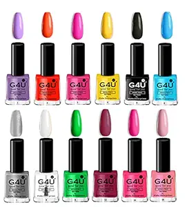 G4U Nail Paints 12 Pcs Long Lasting,Shine Nail Polish Kit For Girls? Quick Dry, Hardener, Bright and Shiny Finish - 8 ML Each (ST- 1-2-3-5)