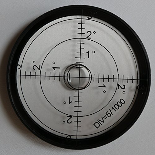 Dosenlibelle – Große Metall-Wasserwaage mit Luftblase (NEU), 60 mm Durchmesser, Gradangabe, Boden-Wasserwaage – Metallgehäuse, Bullseye - 2