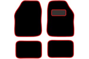 PRIME CAR MAT .CO.UK PCM - Car Floor Mats for Universal Car or Van Tailored Heavy Duty Car Floor Mats 4PC Set Non Slip Carpet (RED EDGING)