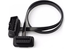 Vgate OBD2-Verlängerungskabel, 16-polig, männlich zu weiblich, Flachbandkabel mit abgewinkeltem Stecker für alle OBD2-Fahrzeuge