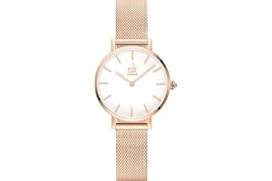 SHENGKE SK Ultra Thin Minialist Mujeres Relojes Simple Dos Manos Señoras Vestido Reloj Correa de Cuero