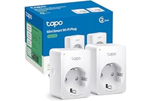 Tapo Prise Connectée WiFi, Prise Intelligente compatible avec Alexa et Google Home, 10A Type F, Contrôler le radiateur, la cafetière, la lampe à distance, aucun hub requis, Tapo P100(2-pack)