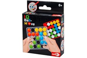 noris 606134744 - IQ Ball-Move Spiel (Logikspiel ab 6 Jahre) - cleveres Denkspiel für 1 Person im kompakten Format mit 20 Vorlagen und Blanko-Karten - Gehirnjogging für Kinder und Erwachsene