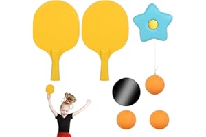 xnnmzhao Indoor-Tischtennis zum Aufhängen, Tragbares Tennistrainer Selbsttrainingsset mit Klebehaken Selbsttrainingsset Üben Sie Indoor Tischtennis zum Aufhängen für die Hand Auge Koordination
