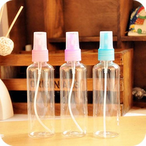 Drillpro Colorful Refillable Essential Oil Perfume Bottles Empty Plastic Perfume Atomizer Spray Bottle Shampoo Container 50 ML For Travel Handbag Pink