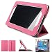 Produktbild Mulbess - TrekStor SurfTab ventos 7.0 HD CleverStrap Hülle Case - Premium Tablet-PC Schutzhülle Case Tasche Etui Sleeve Cover mit Easy Standfunktion + Auto Sleep Wake Up Farbe Rosa