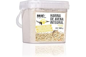 BEST PROTEIN, Harina de avena integral, Gachas de avena ricas en hidratos de carbono y fibra, Sabor vainilla, 1900 g = 63 servicios