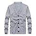 Produktbild togel Herren Jacke Herren Langarm Herbst Winter Button Casual Sweatshirt Top Bluse Jersey Knit Casual Komfortable Hoodie Einfarbig Jacken Leichte Herrenjacke Winterjacke männer Beige Grau