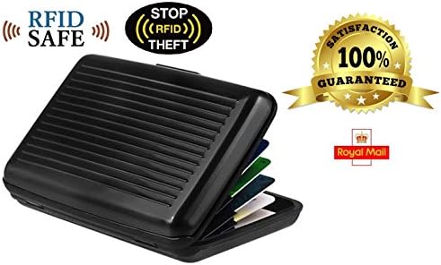 Aluminium Security Credit Card Holder - Protects Your Identity (Black)