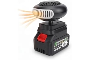 Yanmis Calentador de Espacio a Batería, Calentador de Automóvil Portátil, Desempañador de Ventana de Automóvil con Batería de 12000 MAh para Desempañador de Parabrisas, Desempañador,