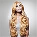 THZ long curly wigs women's wigs Golden blonde fashion cosplay hiar wigs