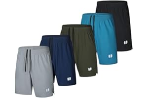 Bsrpolry 5 Pack Men's Running Shorts Gym Shorts Quick Dry for Jogger, Men's Athletic Shorts with Pockets and Elastic Waistband