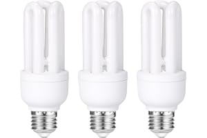 FanciBuy 3 Pack Energy Saving 11W=60W E27 ES CFL Light Bulbs, Edison Screw CFL Light Bulbs, Daylight 6400K, Compact Fluorescent Lamp