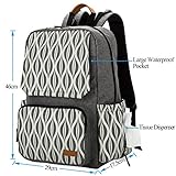 lekebaby Wickeltasche Rucksack mit Windel Bärendesign Matte für Mom und Dad, grau - 2