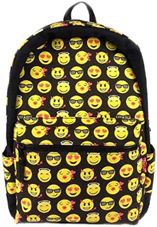 Ushang Graffiti Emoji Backpack Smiley Shoulder Day Pack for Kids, Style 2
