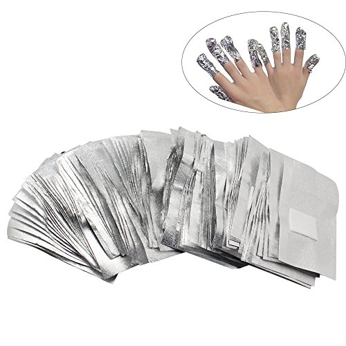 Homgaty 100 Pcs Foil Nail Wraps Removal Soak Off Acrylic Gel Polish Remover