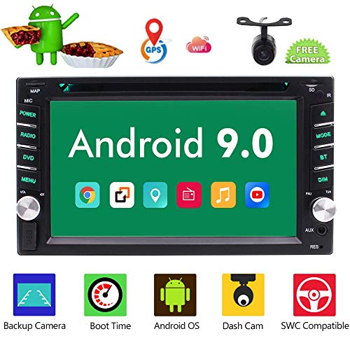 EINCAR Doppio DIN Android 9.0 autoradio 6.2 Pollici GPS di Navigazione Auto Lettore Dvd Dash Video MP3 System Radio con Bluetooth WiFi 1080P MirrorLink Touchscreen Capacitivo Sostegno della ma