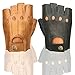 Produktbild Herren Top Qualität Weiches Leder Half Finger Driving Handschuhe Motorrad Bus Driver Finger Weniger 314 314-Tan xl
