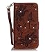 Produktbild LG K7/K8 Hülle [Bildschirmschutz aus gehärtetem Glas], Grandoin Retro Leder Foliant Stoßabfangende Hülle, exzellente Qualität buntes elegantes Muster Design Premium PU Verschluss genaue Passform Riemen-Leder Geldbörse schützende Schnapp-Hüllen-Abdeckung für LG K7/K8 mit [Kreditkarten Einschub] Ständer Funktion